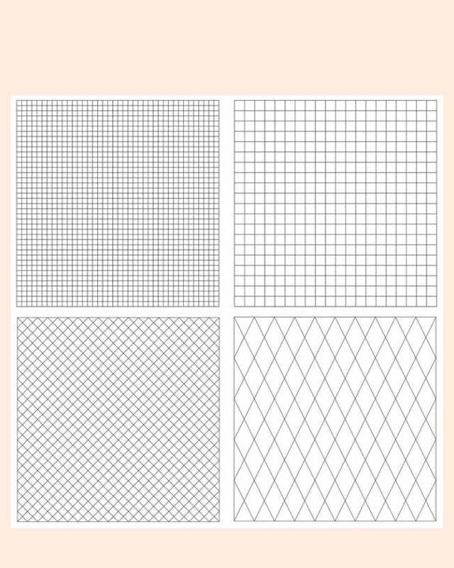All 4 pre-printed grid practice panels