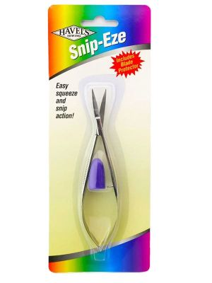 Havel’s Sewing Snip-Eze thread scissors. Easy squeeze and snip action. Includes blade protector.