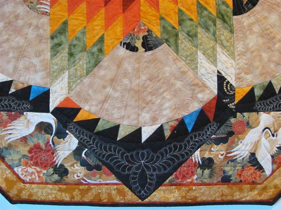 The Dance of the Cranes quilt detail